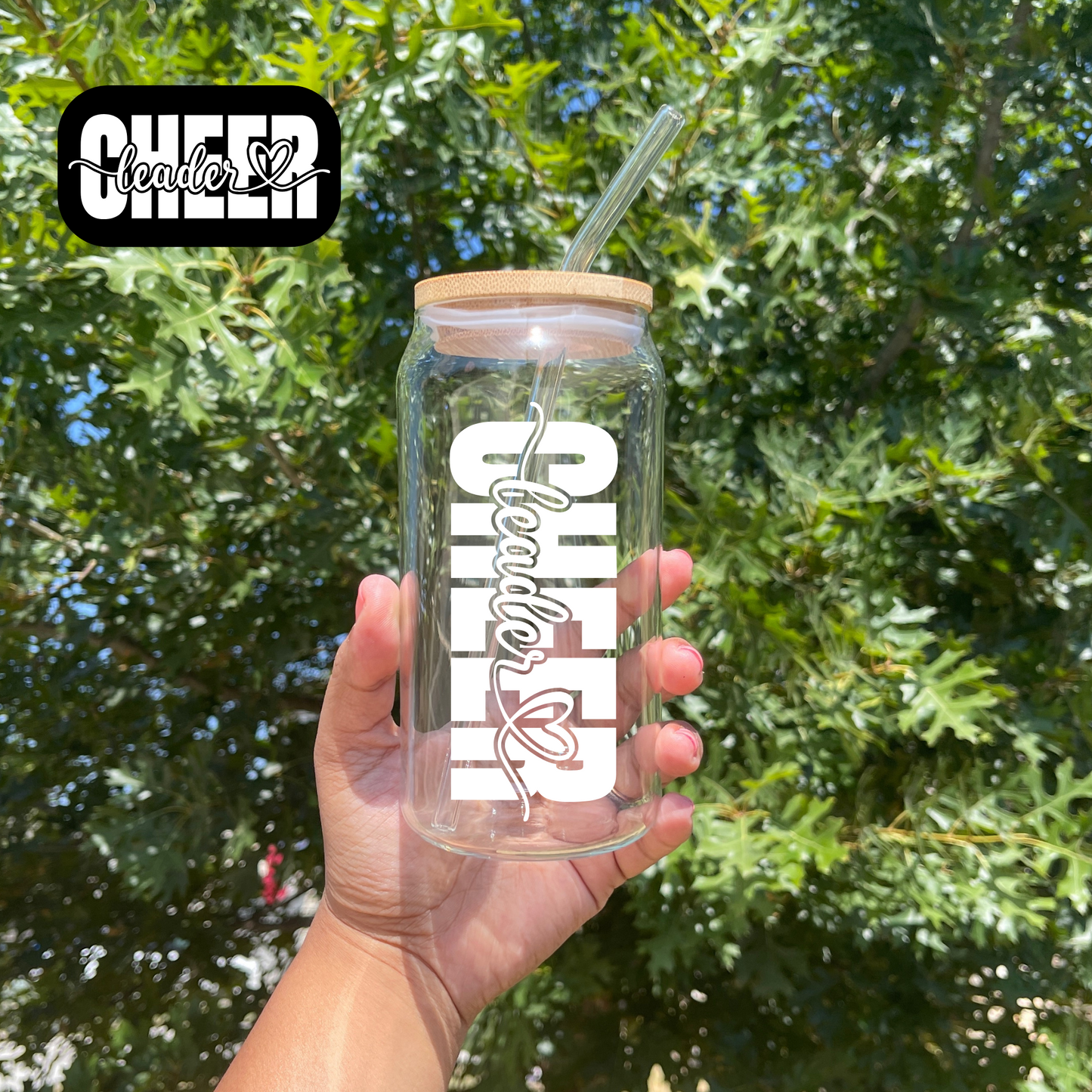 Cheerleader Glass Can - White