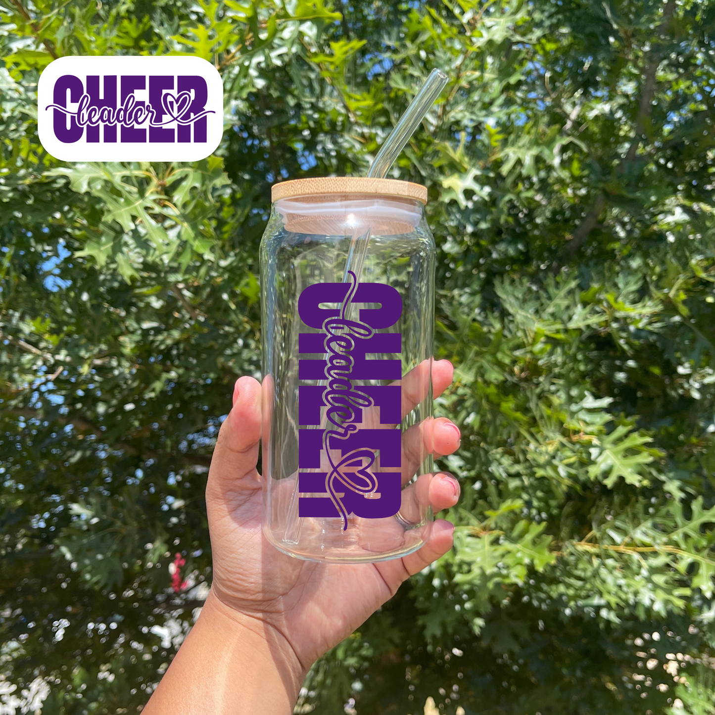 Cheerleader Glass Can - Purple