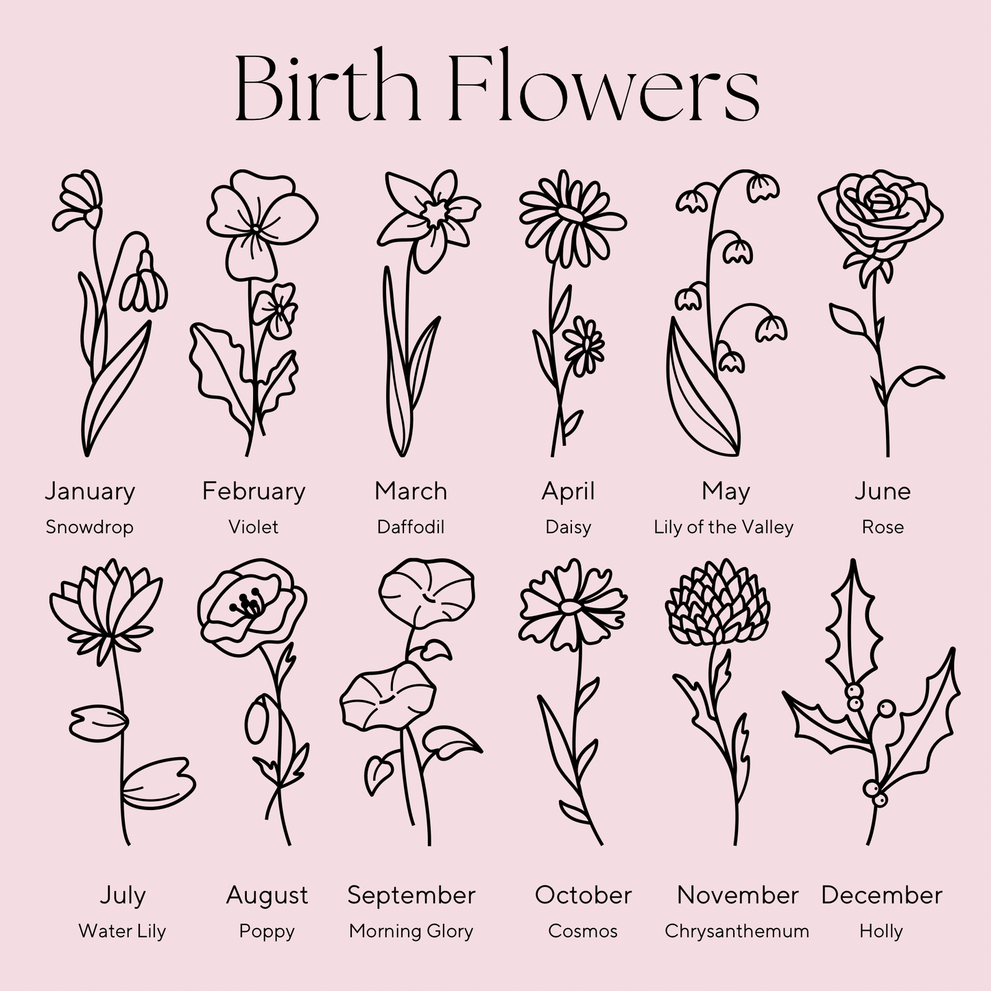 Personalized Birth Flower Glass Can