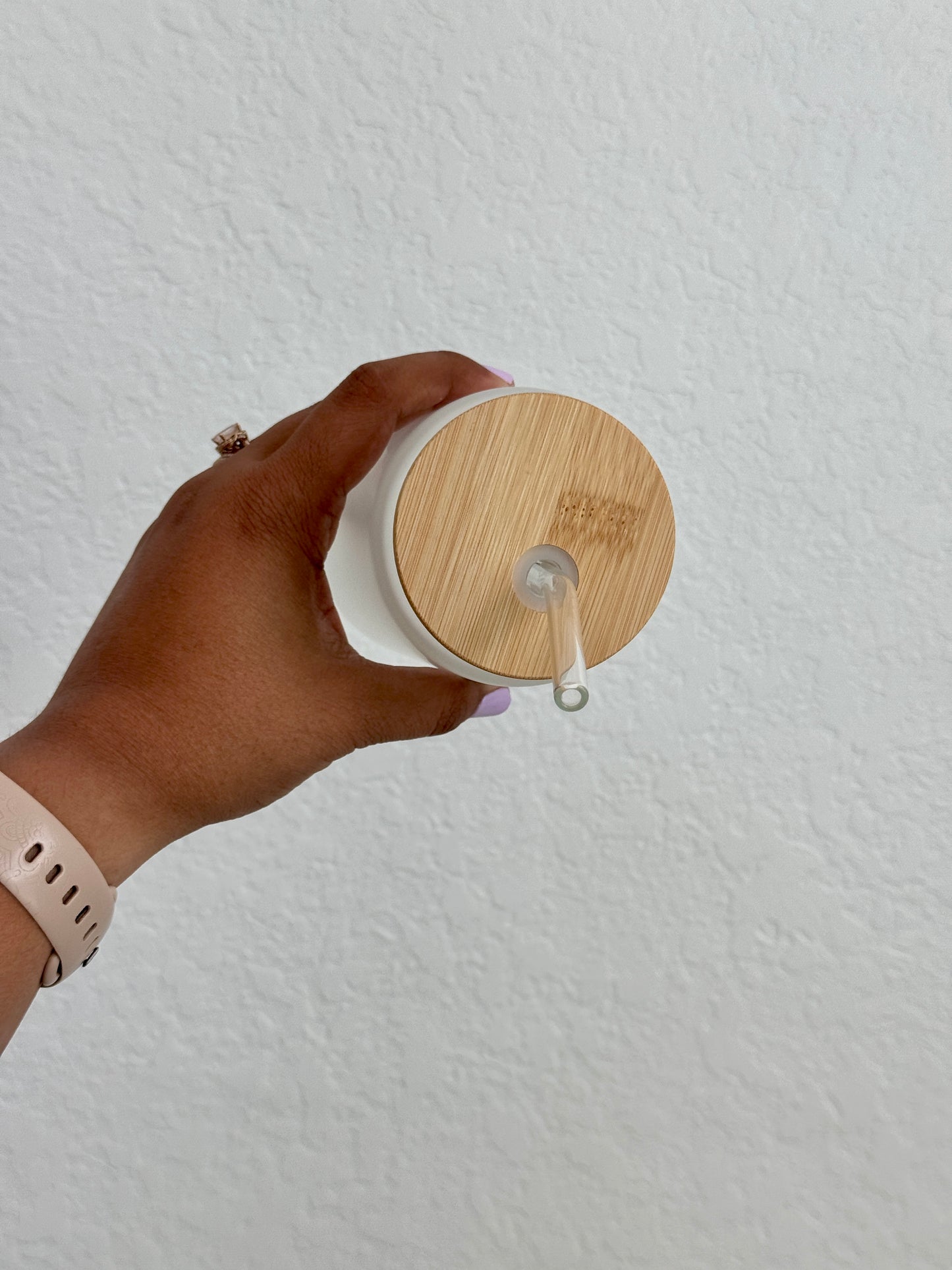 Coffee Bow Frosted Glass Can