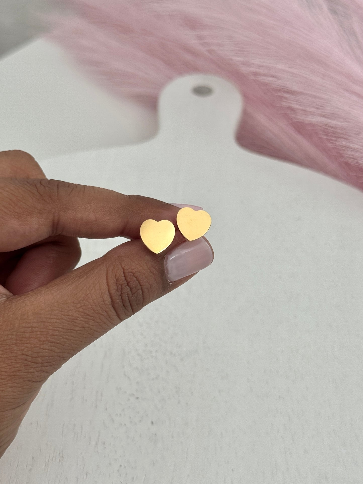 Personalized Heart Stud Earrings