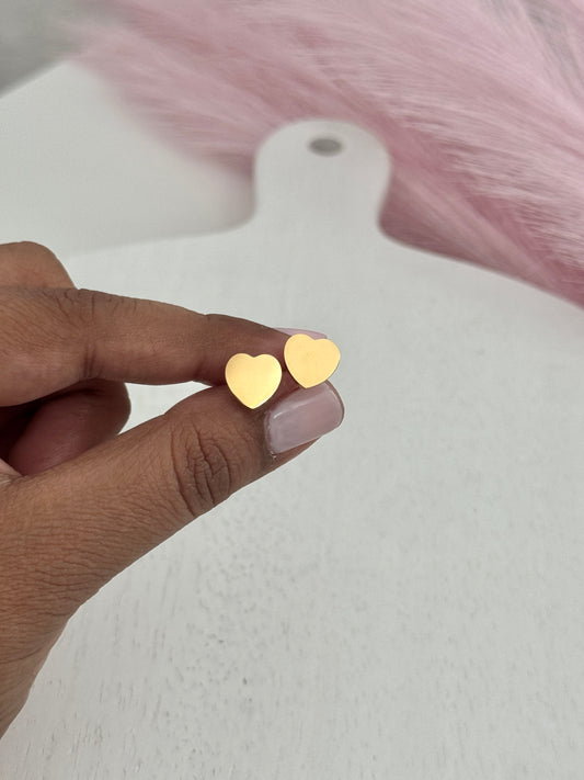 Personalized Heart Stud Earrings