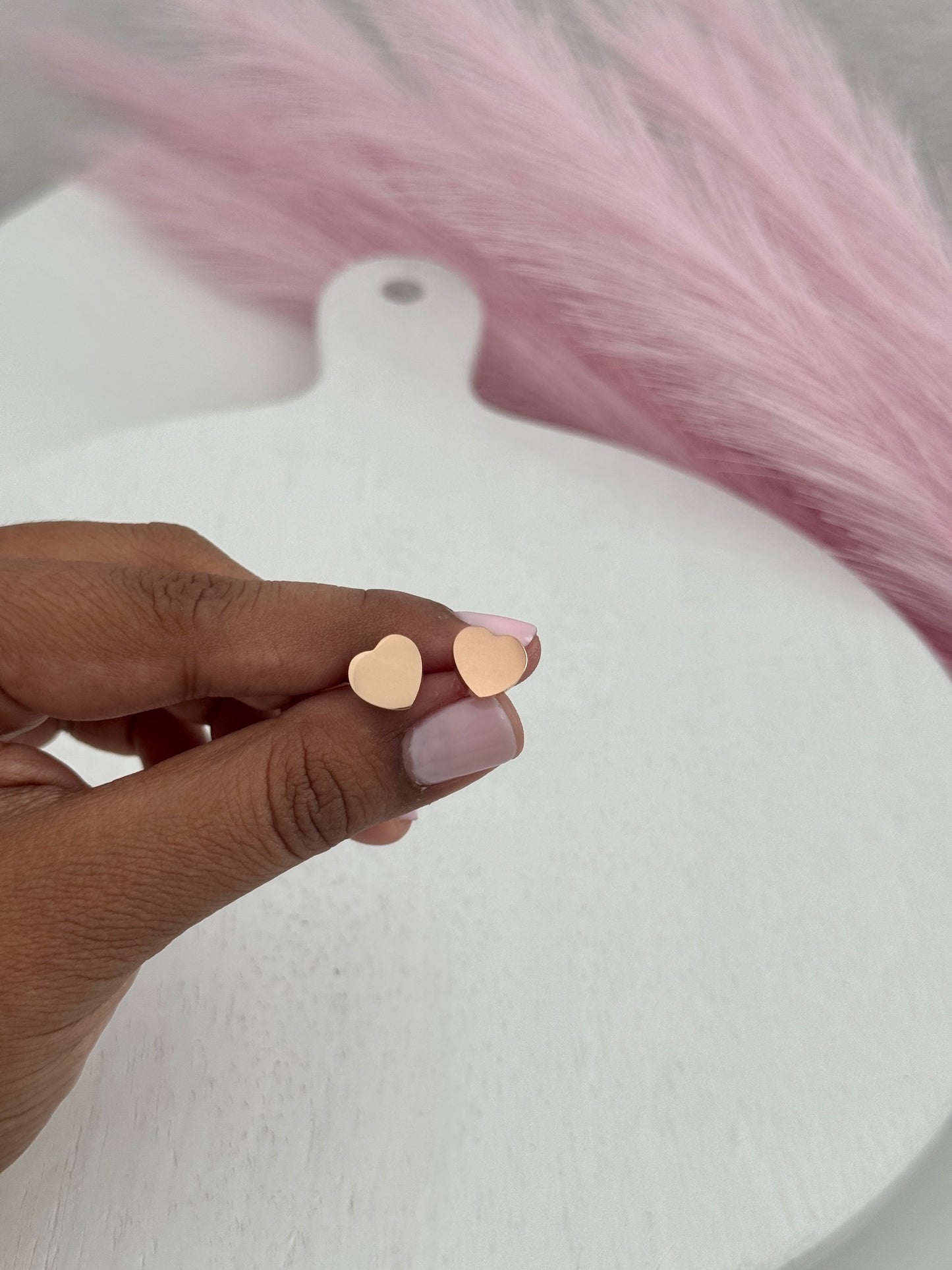 Personalized Heart Stud Earrings