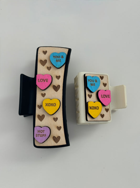 Conversation Hearts Claw Clip
