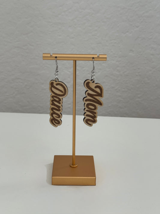 Dance Mom Earrings - Cursive