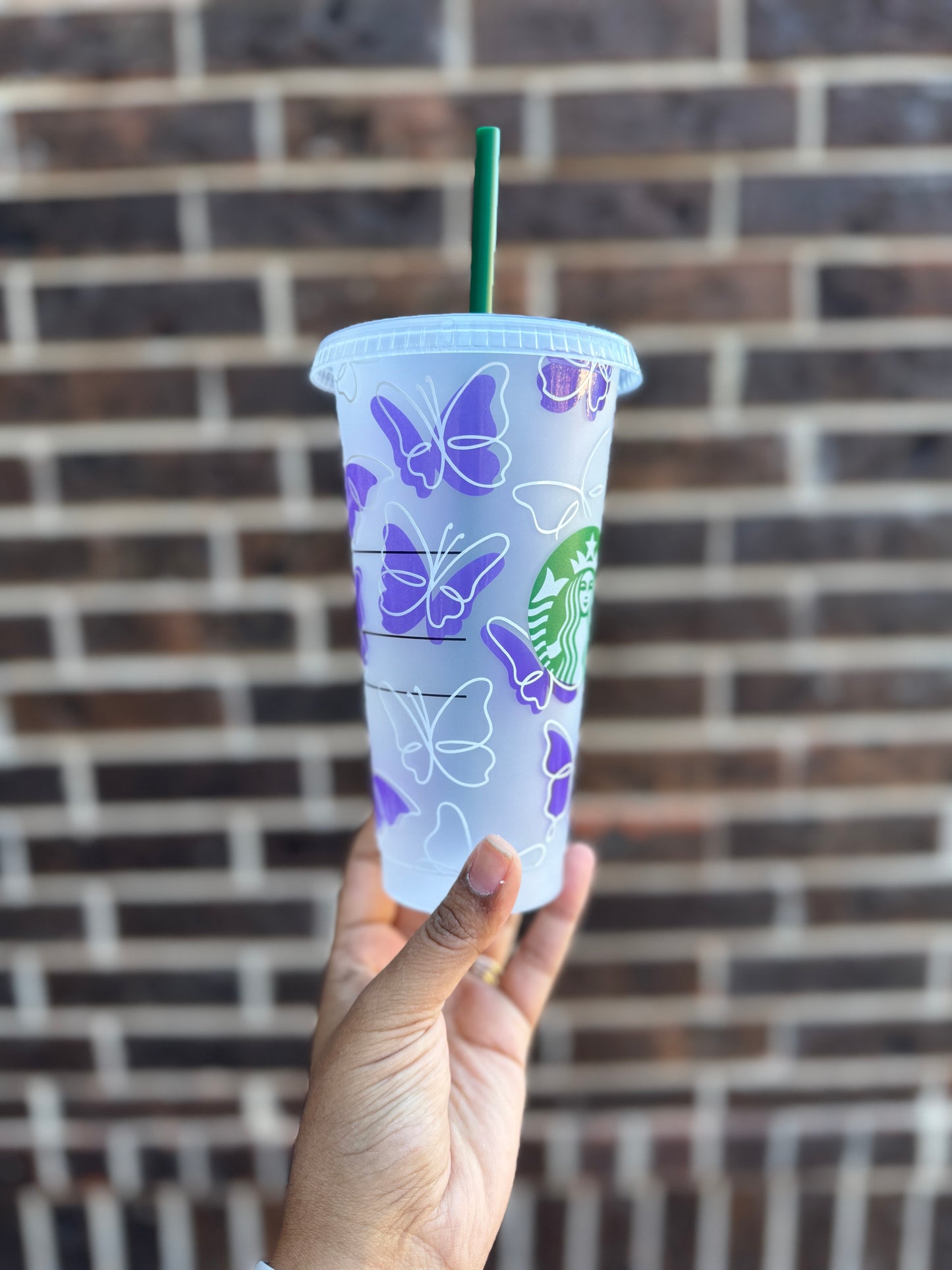 Reusable Starbucks Color Changing Cold Cup - Butterflies