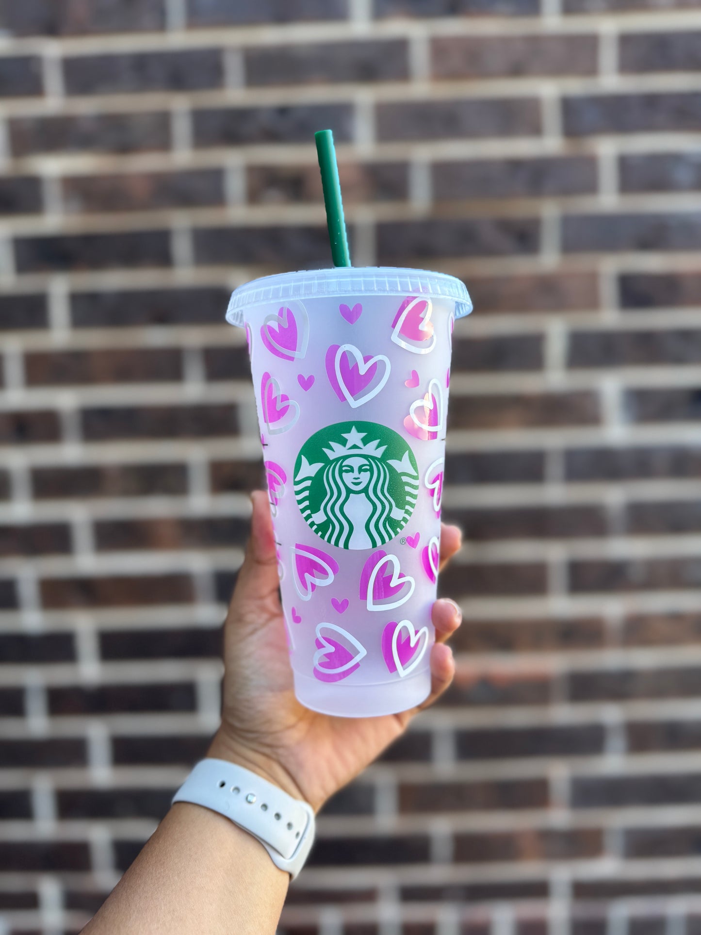 Color Changing Layered Hearts Starbucks Cup
