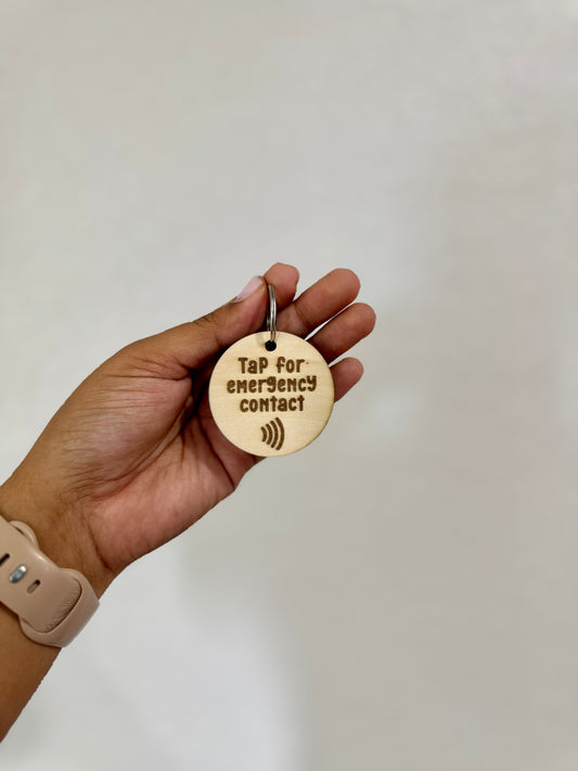 Tap For Emergency Contact NFC Keychain