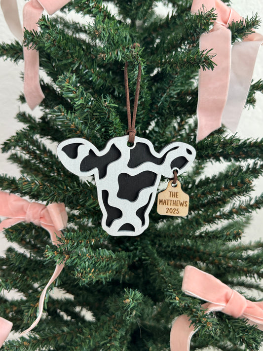 Personalized Cow Ornament