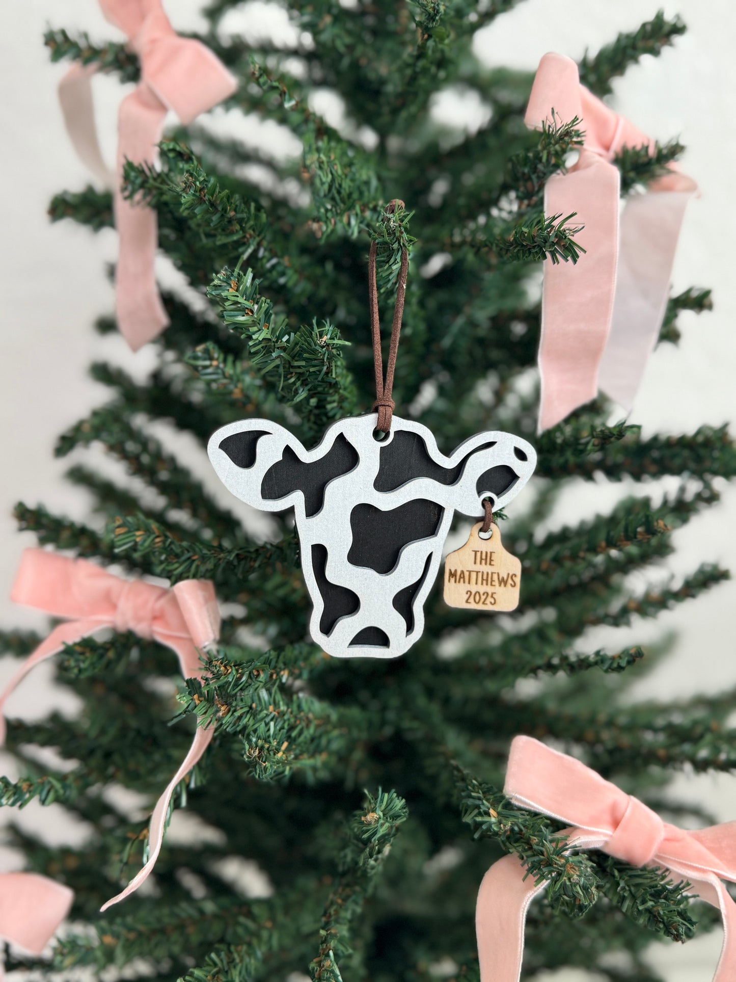 Personalized Cow Ornament