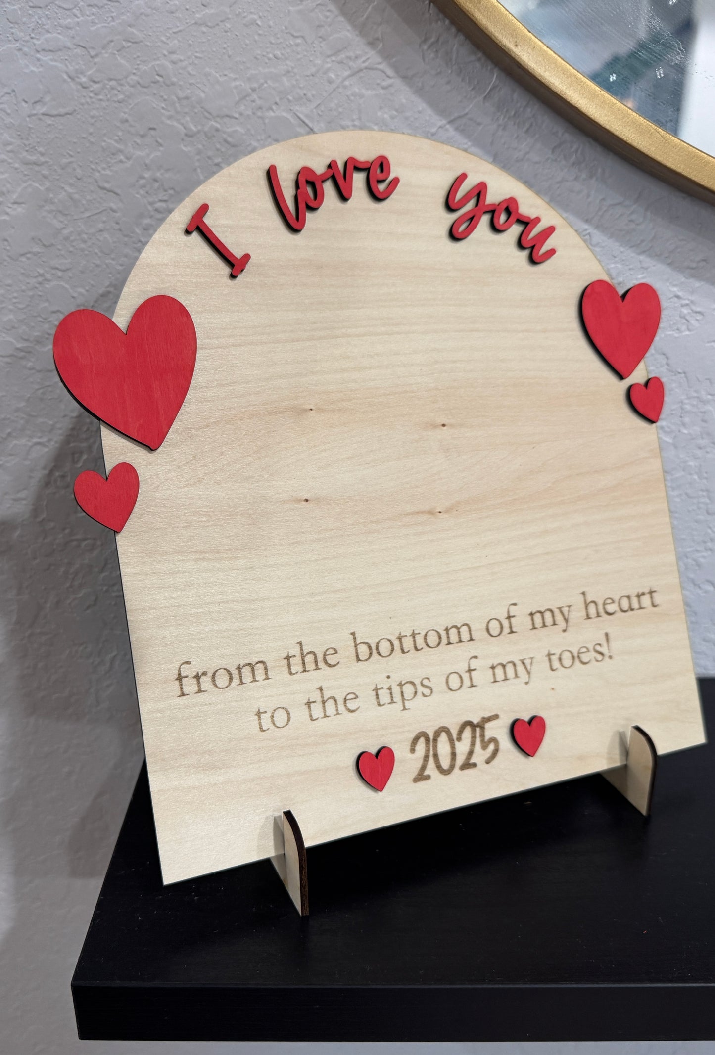 Personalized I love you Foot Print Keepsake