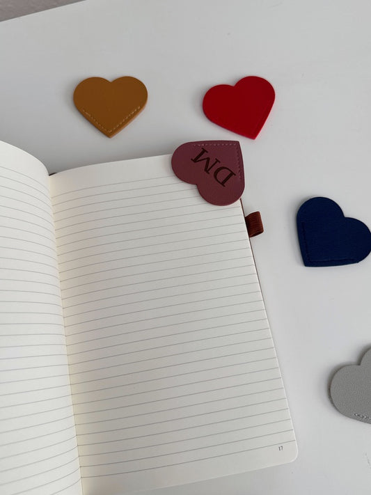 Personalized Heart Shaped Corner Bookmark