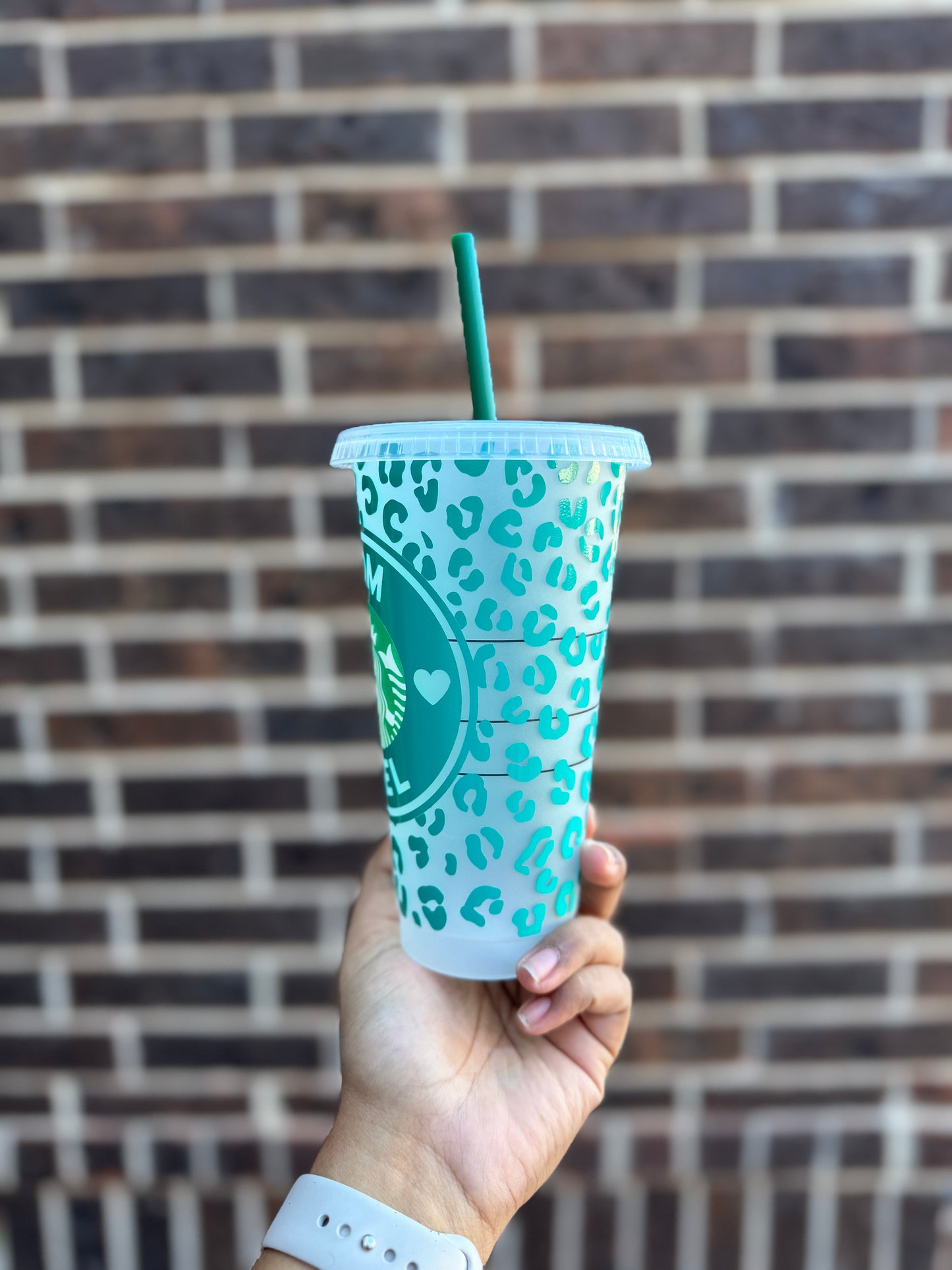 Cheetah Print Mom Fuel Reusable Starbucks Cold Cup