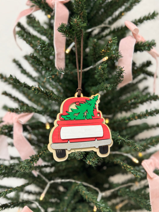 Personalized Red Truck Ornament
