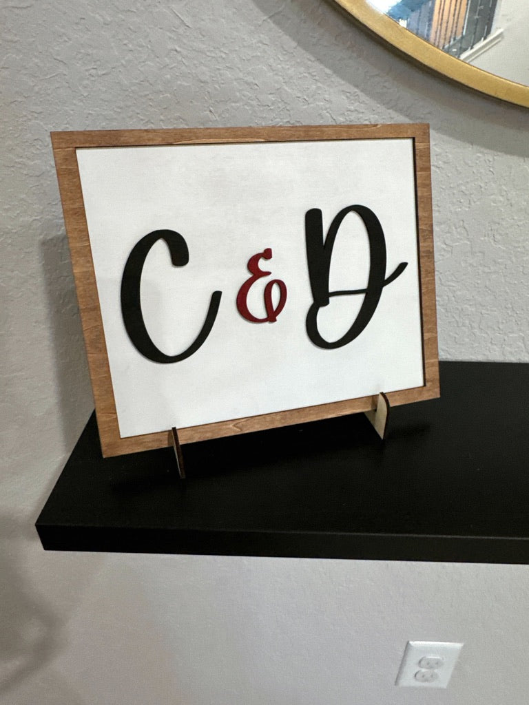 Personalized Valentine's Day Initials Sign