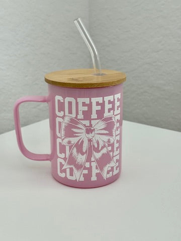 Pink Coffee Glass Mug