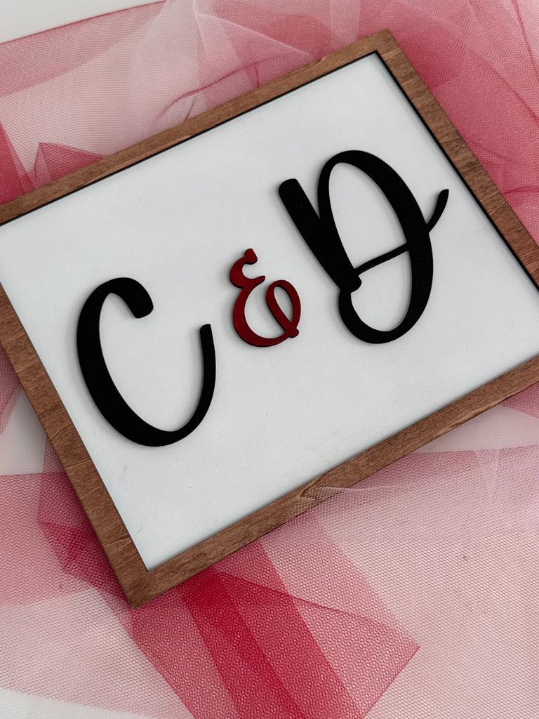 Personalized Valentine's Day Initials Sign