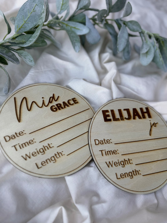 Personalized Baby Birth Stats Sign