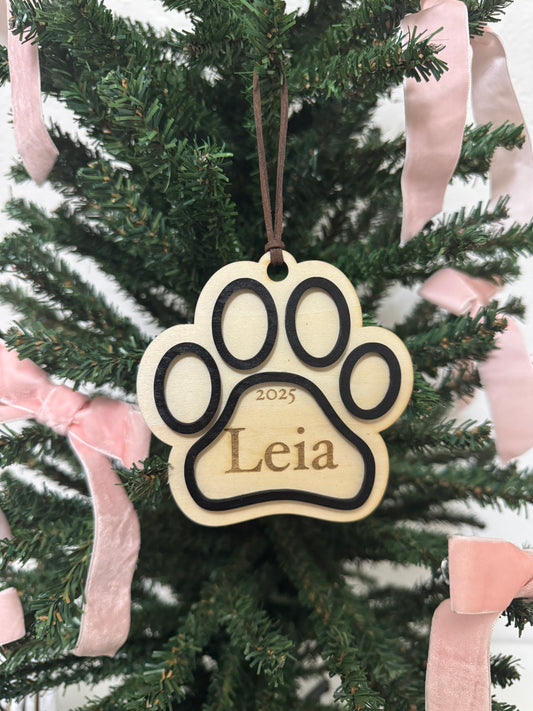 Personalized Paw Print Ornament